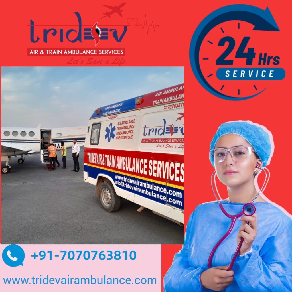 Opt Reasonable Fare Tridev Air Ambulance Service in Patna with Medical Team